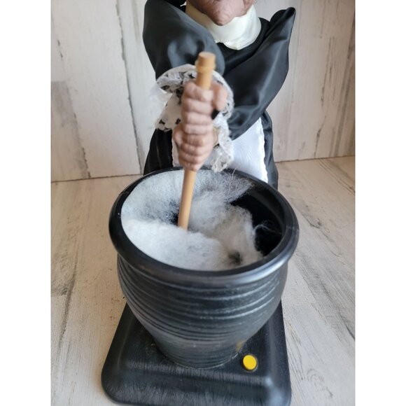 Gemmy vintage witch stirring cauldron Halloween animated prop - Picture 4 of 7